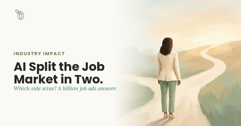 A professional at a fork in the road, AI splits the job market into two tracks, PwC 2026 Barometer, Harvest Kernel