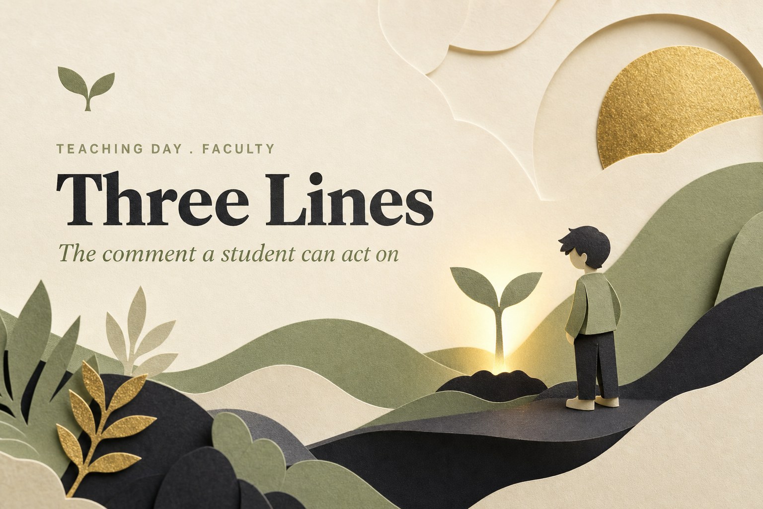Three Lines. The comment a student can act on. Harvest Kernel Teaching Day, Faculty.